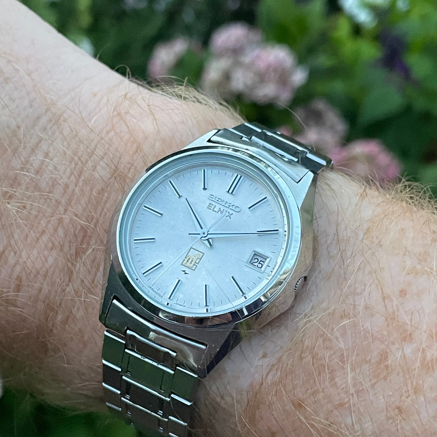 Seiko Elnix Hybrid Electronic Balance Watch 0702-7070 December 1974