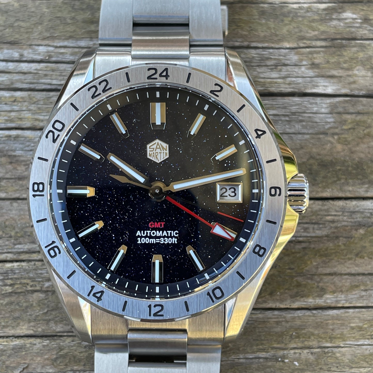 San Martin SN0129-G-B GMT Aventurine Dial