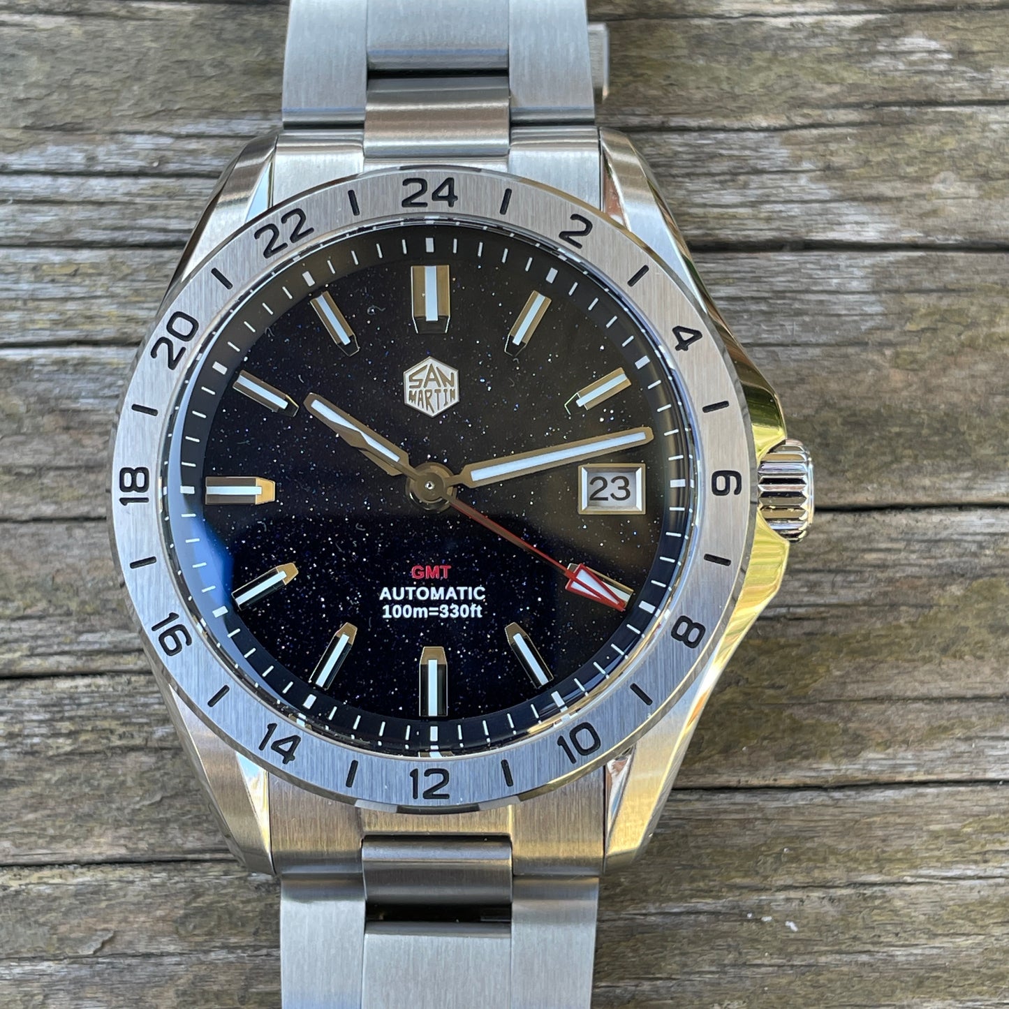 San Martin SN0129-G-B GMT Aventurine Dial