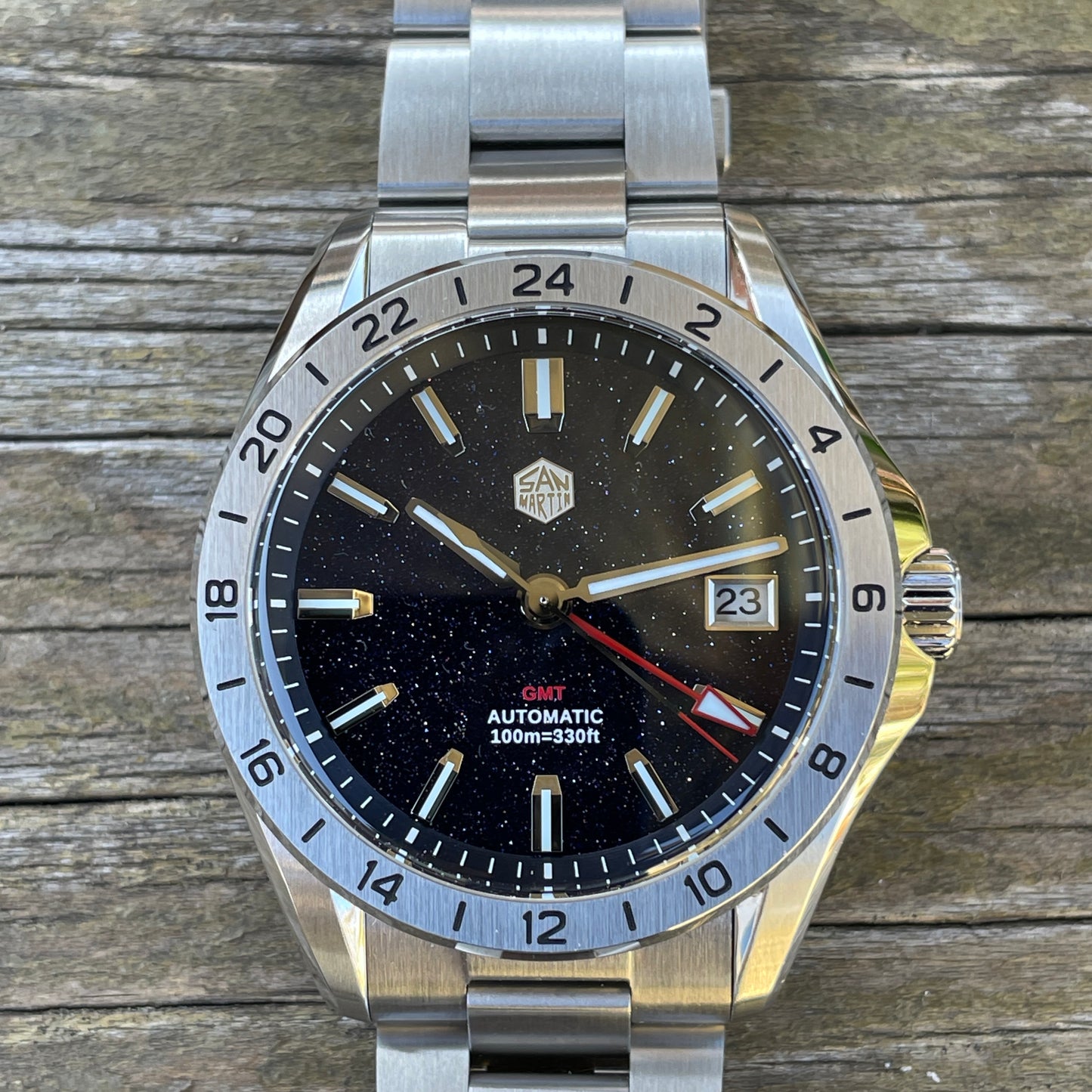San Martin SN0129-G-B GMT Aventurine Dial