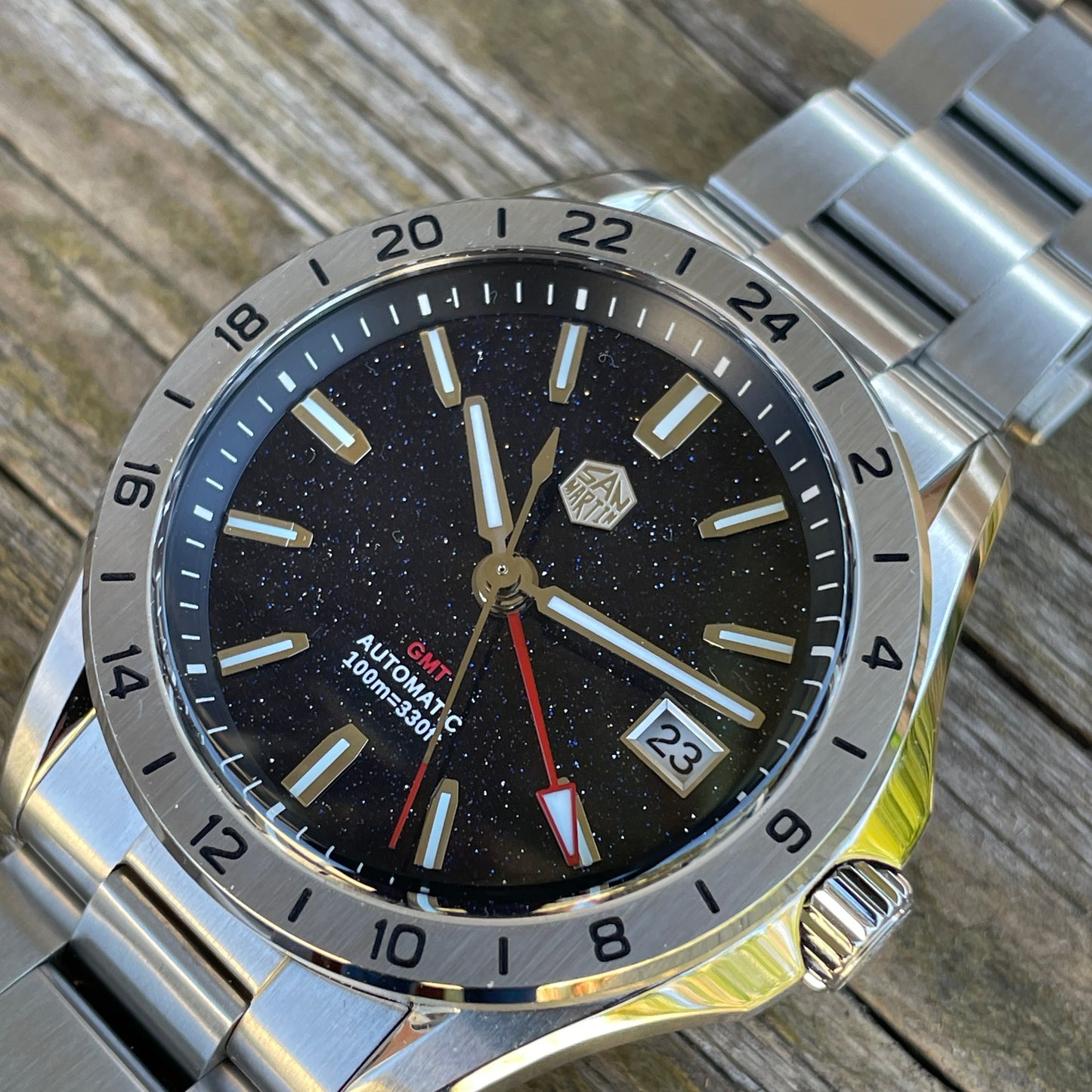 San Martin SN0129-G-B GMT Aventurine Dial