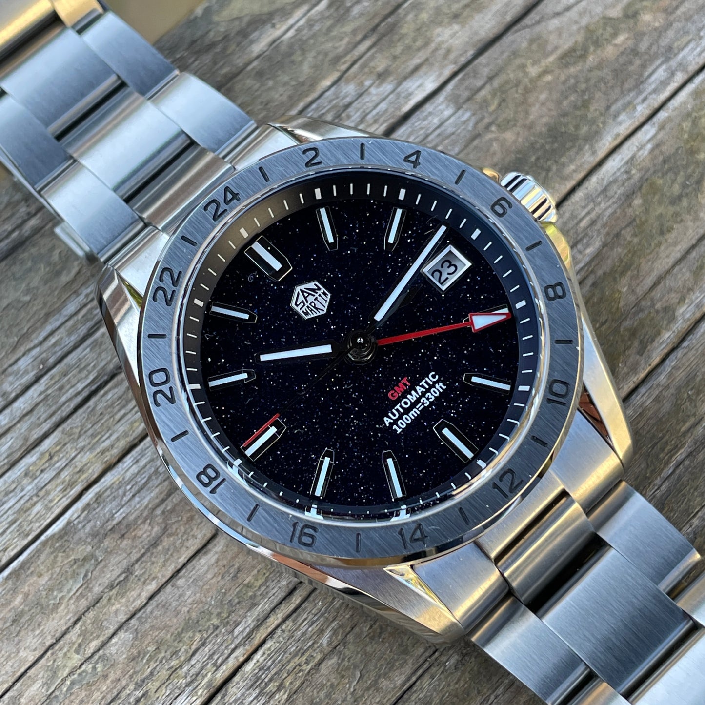San Martin SN0129-G-B GMT Aventurine Dial