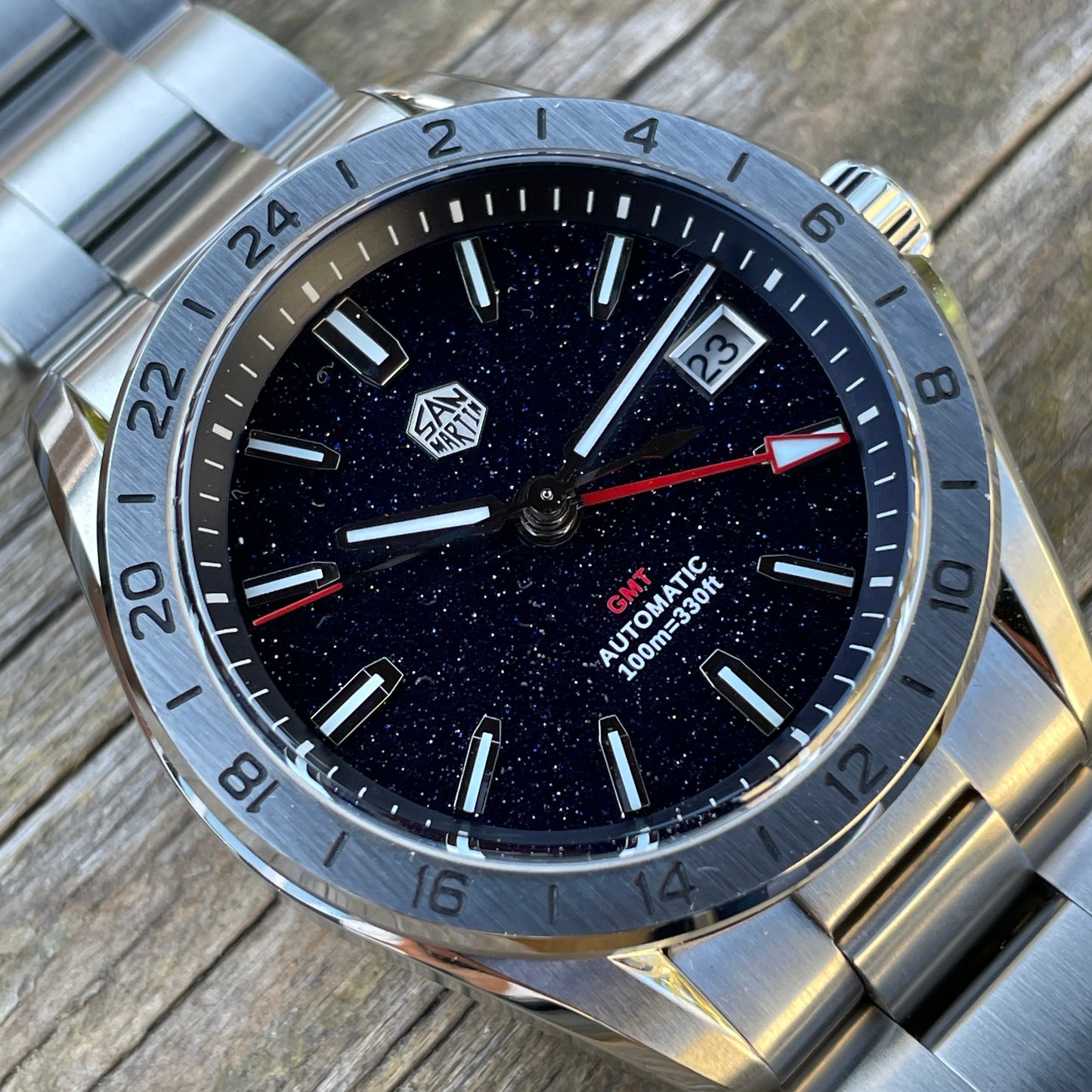 San Martin SN0129-G-B GMT Aventurine Dial