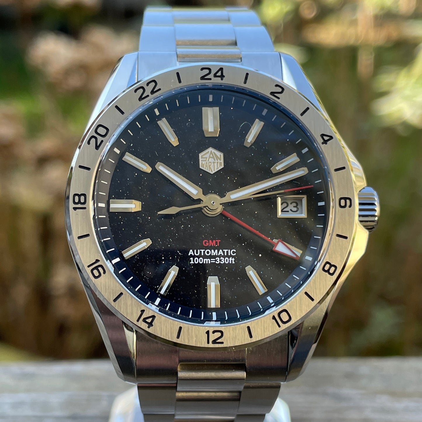 San Martin SN0129-G-B GMT Aventurine Dial