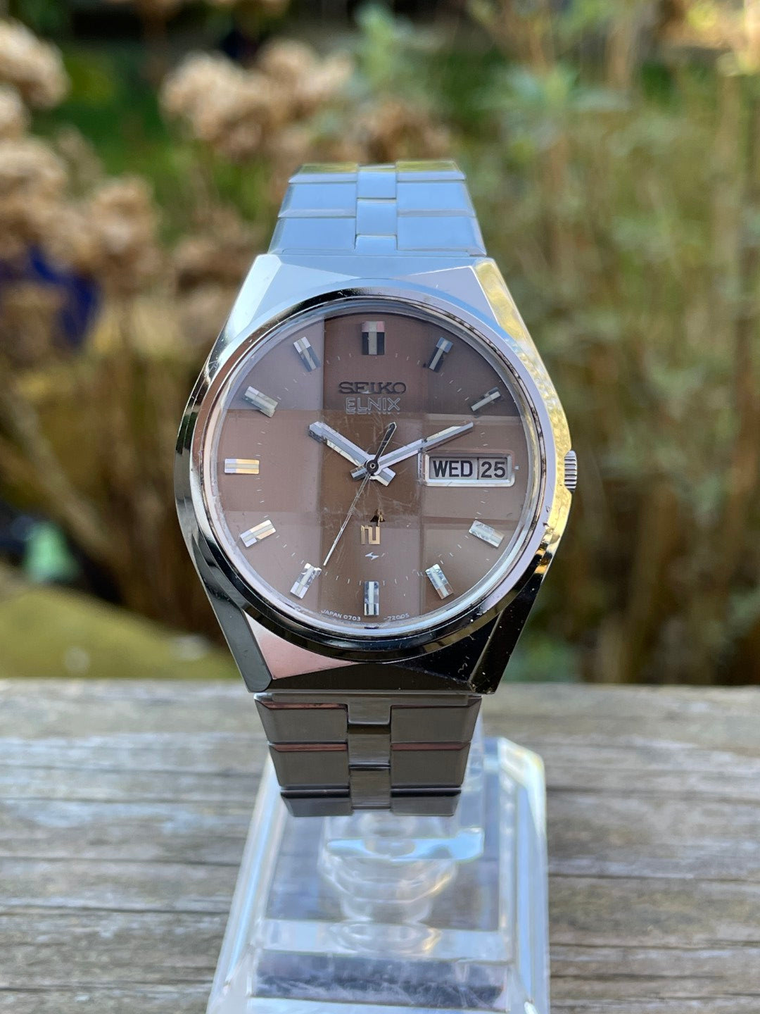 Seiko Elnix 0703-7010 January 1974 Electronic Balance Hybrid Watch
