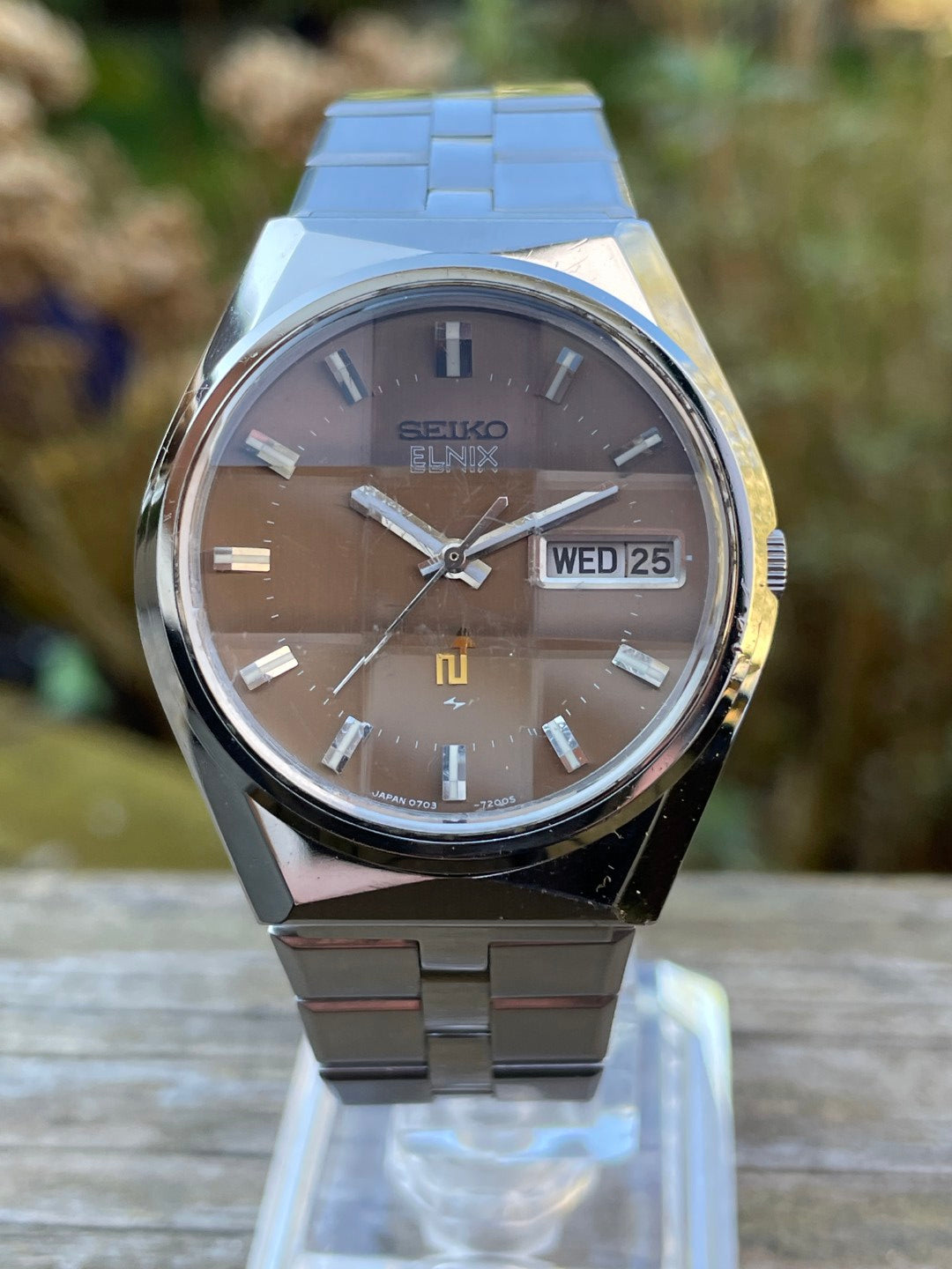 Seiko Elnix 0703-7010 January 1974 Electronic Balance Hybrid Watch
