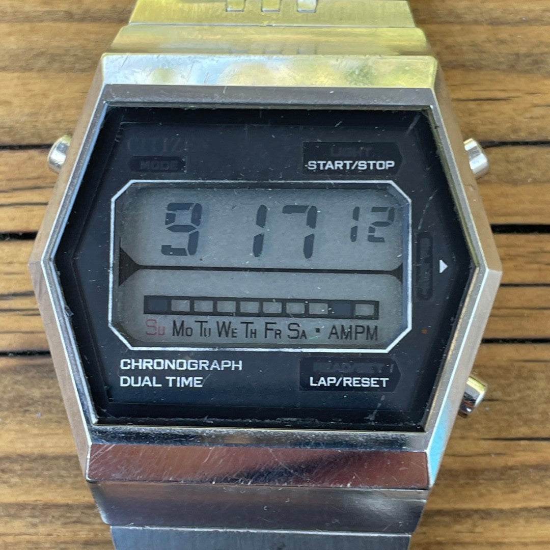 Vintage Citizen Digital Dual Time Chronograph 1970s