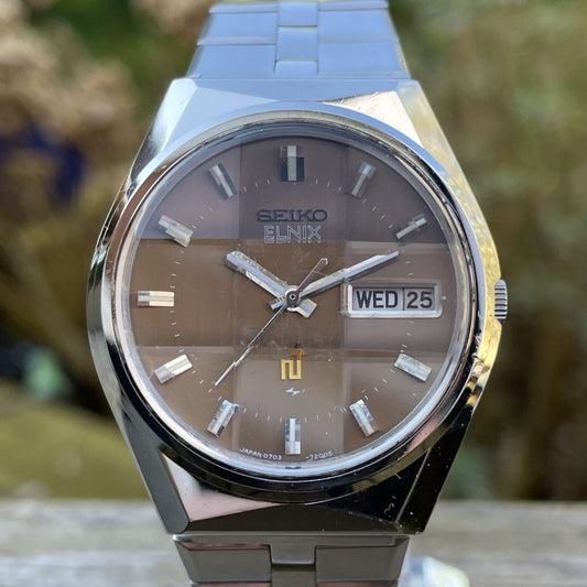 Seiko Elnix 0703-7010 January 1974 Electronic Balance Hybrid Watch